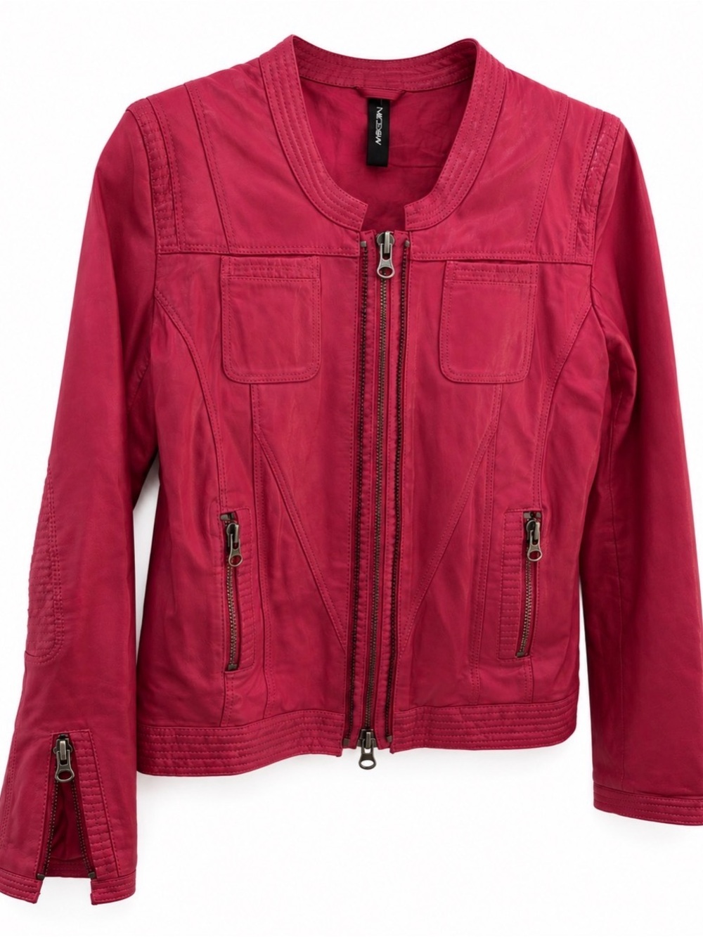 Marc Cain Vintage Pink Leather Jacket – Size 3 (Approx. Medium) 💖